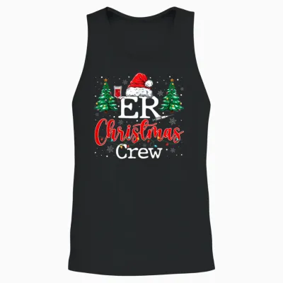 Er Christmas Crew Emergency Room Nurse Er Techs & Secretary Unisex Tank Top - Black