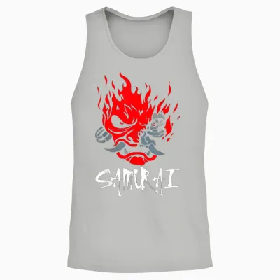 Dämon Oni Noh Maske ästhetik Japanische Grafiken Samurai Unisex Tank Top - Ash
