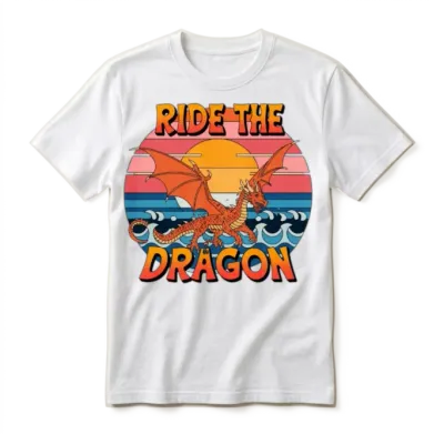 Ride the Dragon Unisex T-Shirt - White