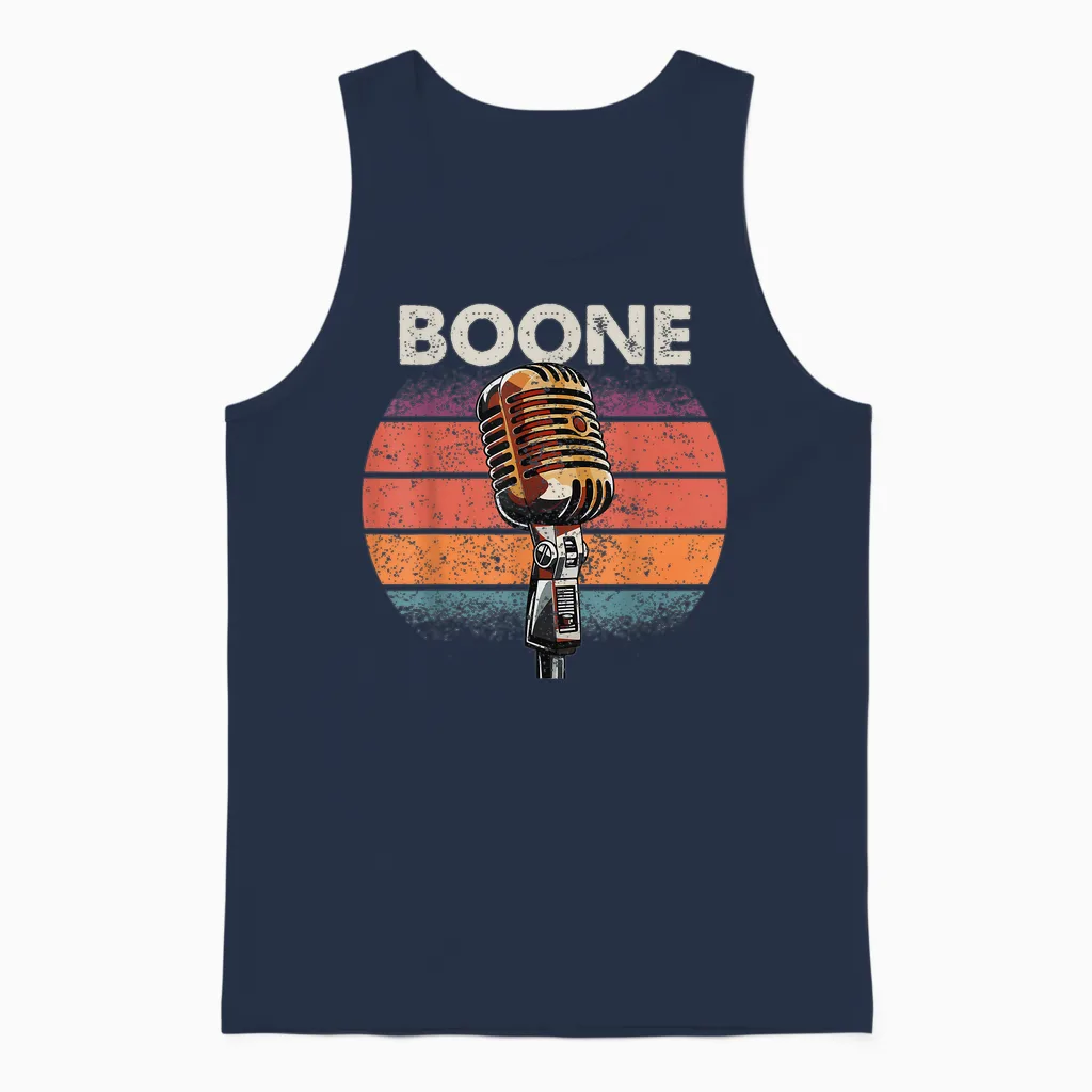 Boone Lover for Men Women Boys Girls Kids Family Name Retro Unisex Tank Top in Navy