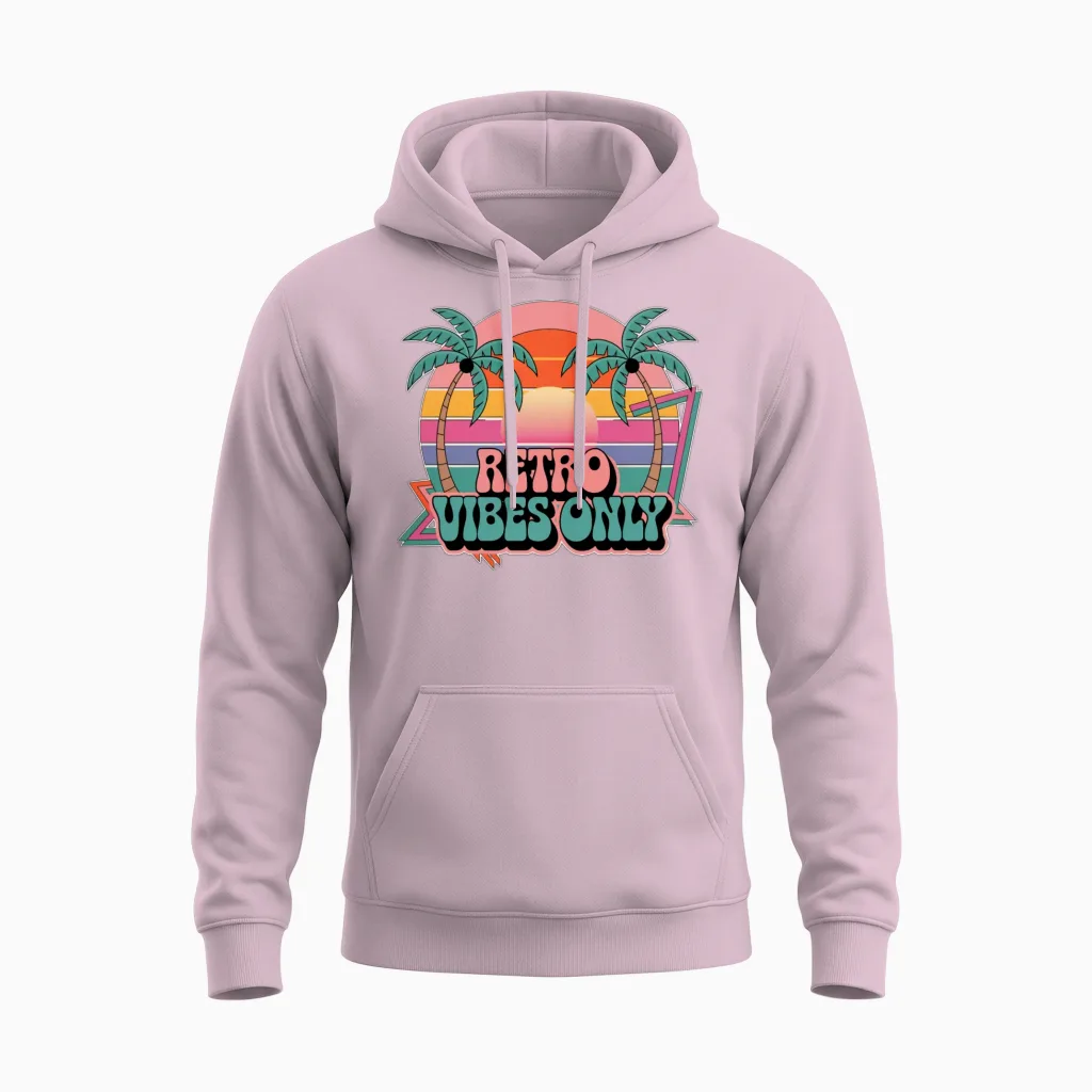Vintage Retro Art Unisex Hoodie - Light Pink