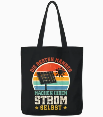 Solar Die Besten Männer Machen Ihren Strom Selbst Solar Tote Bags - Black