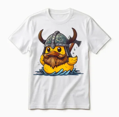 Rubber Duck Viking Duck Viking Helmet Vikings Rubber Duckie Unisex T-Shirt - White
