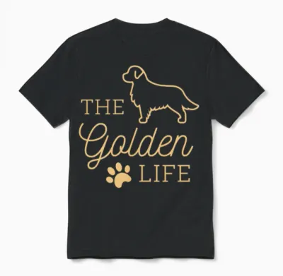 Golden Dog Unisex T-Shirt - Black