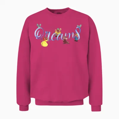 Disney Cinderella 75th Anniversary Jaq Gus & Mice "dreams" Unisex Sweatshirt - Heliconia