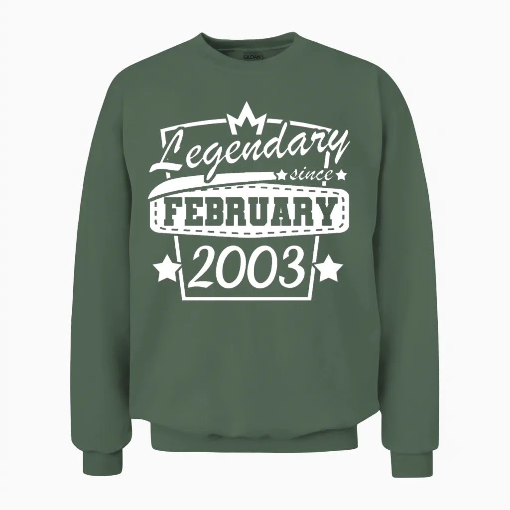 February 2003 Retro Unisex Sweatshirt in Military Green