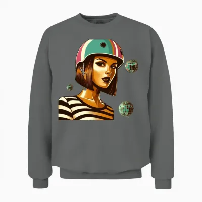 Retro Roller Queen Unisex Sweatshirt - Graphite Heather