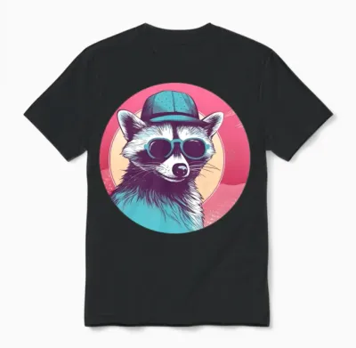 Style Raccoon Lovers Retro Unisex T-Shirt - Black