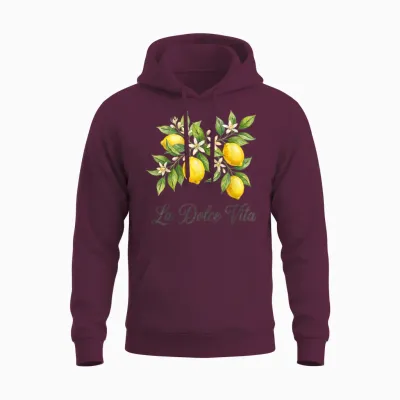 La Dolce Vita Lemon Italian Summer Limoncello Amalfi Coast Unisex Hoodie - Maroon