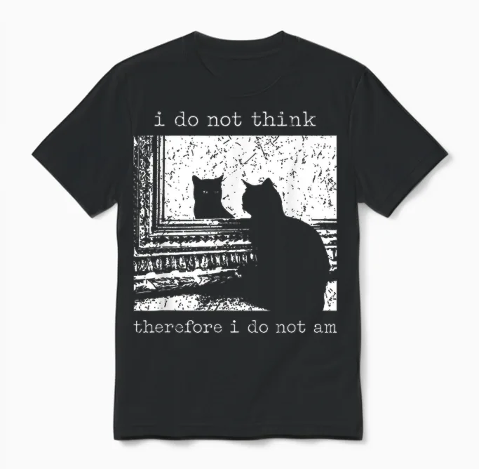 Meme Vintage "i Don't Think So I'm Not a Black Cat" Unisex T-Shirt in Black