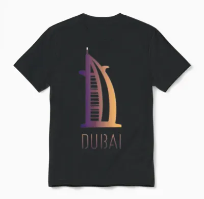 Cool Burj Al Arab Design in Dubai Unisex T-Shirt - Black