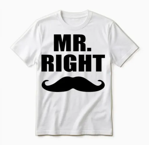Mr Right Unisex T-Shirt in White