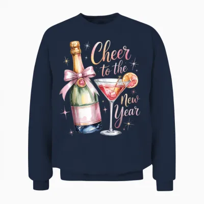 Cheers to the New Year 2026 Champagne New Years Eve Party Unisex Sweatshirt - Navy