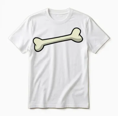Dog Bone, Black White, Comic, Kids, Dog Lover Unisex T-Shirt - White