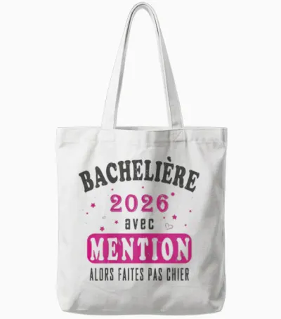 Baccalauréat Avec Mention - Humour Fille Bachelière 2026 Tote Bags - White