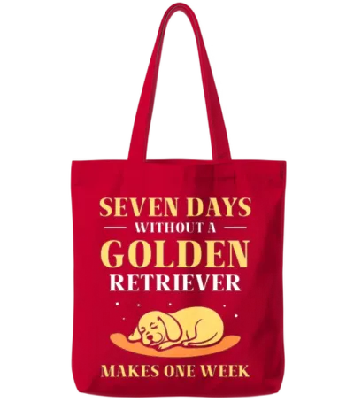 Seven Days Without a Golden Retriever Tote Bags - Red