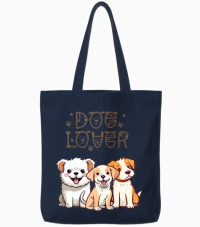 3 Cute Dogs for Dog Lovers Tote Bags - Navy