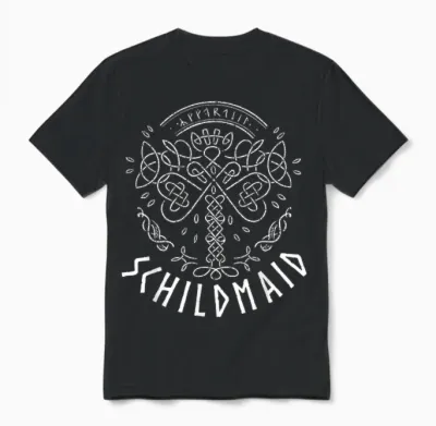 Schildmaid Nordic Warrior Viking Mythologie Unisex T-Shirt - Black