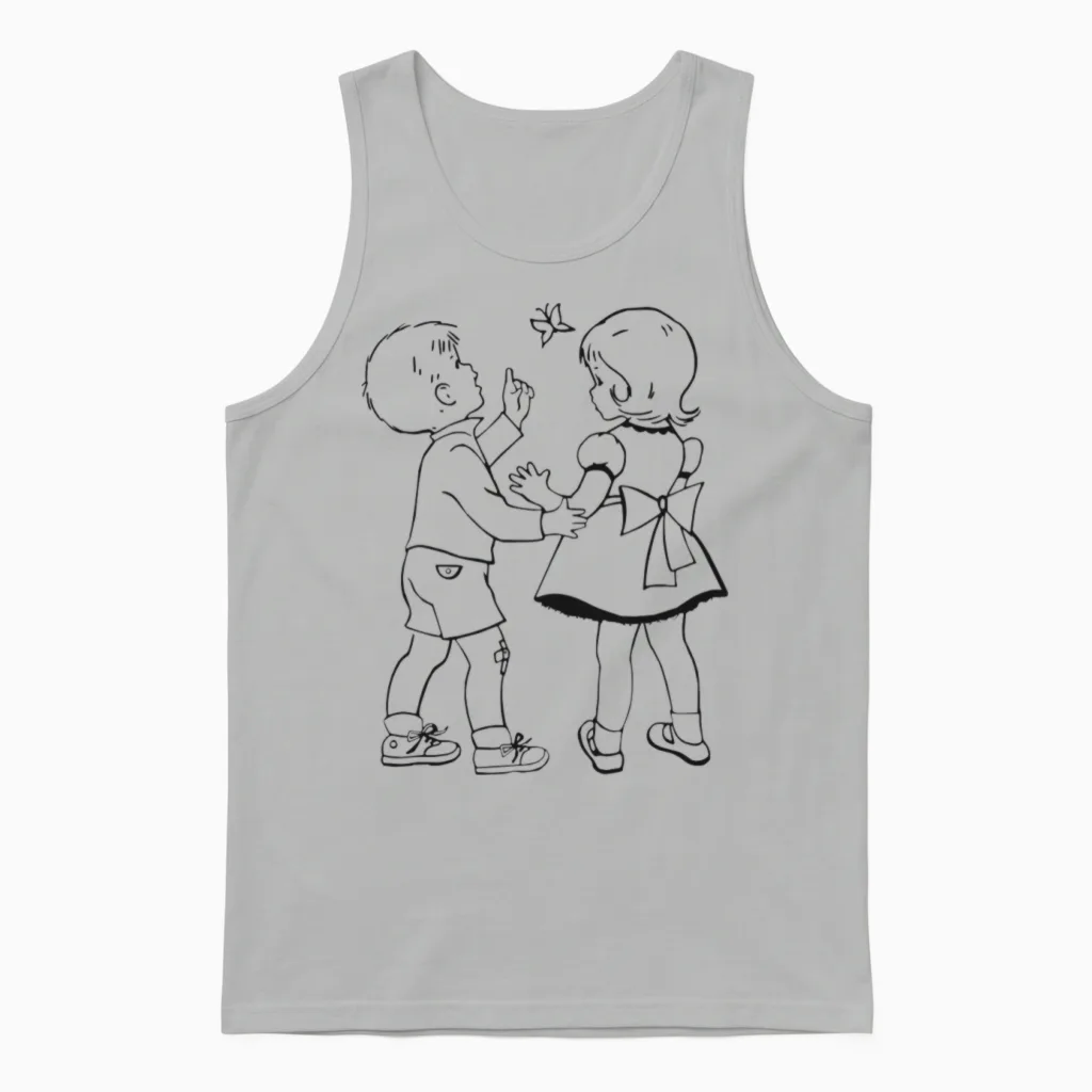 Retro Children Unisex Tank Top in Ash