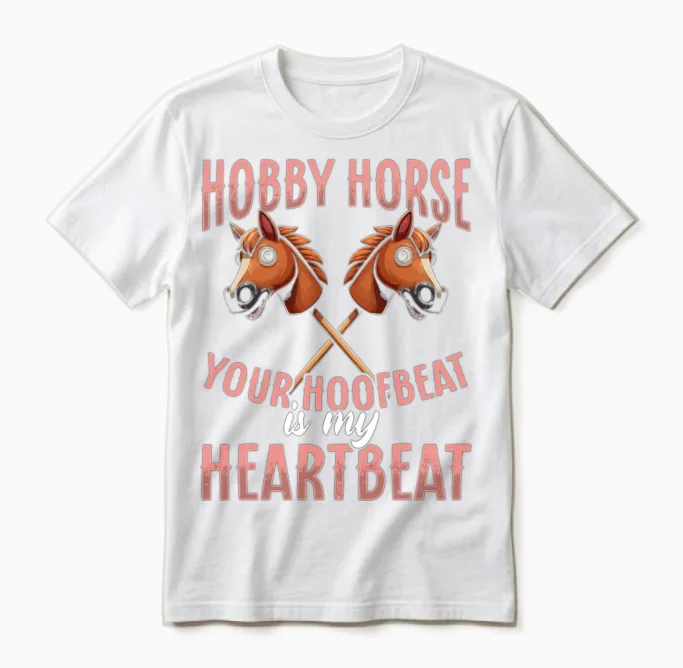 Funny Hobby Horsing Cute Hobby Horse for Girls Unisex T-Shirt in White