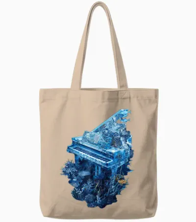Eau Pour Piano Tote Bags - Natural