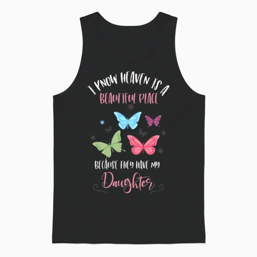 Daugher Grief, Mom Who Lost Daughter, Heaven Unisex Tank Top in Black