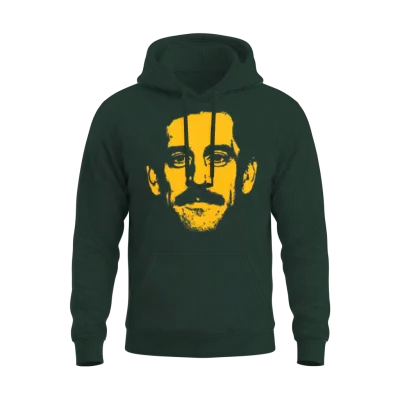 Aaron Charles Rodgers Green Bay Big Head Unisex Hoodie - Forest