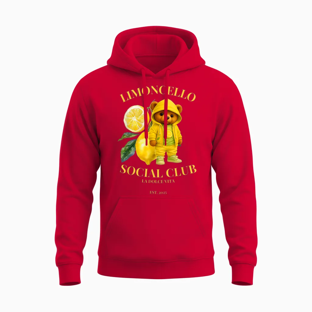 Limoncello Social Club La Dolce Vita Unisex Hoodie in Red