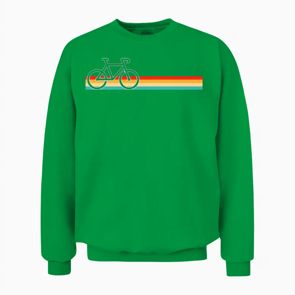 Cycling Retro Unisex Sweatshirt in Irish Green