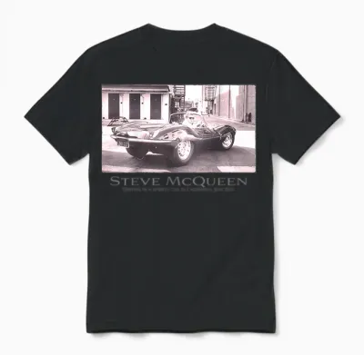 Steve Mcqueen 002 Back Printed T-Shirt, Black, S Unisex T-Shirt - Black