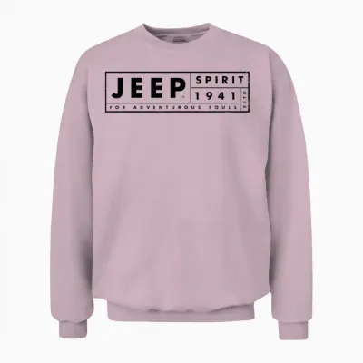 Jeep Spirit 1941 Estd for Adventurous Souls, Dark Logo T-Shirt, White, S Unisex Sweatshirt - Light Pink