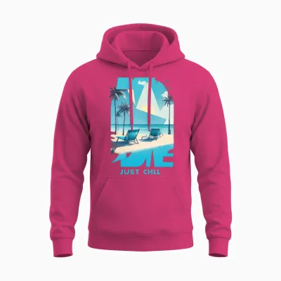 Just Chill Retro V4 Unisex Hoodie - Heliconia