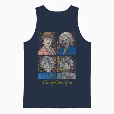 The Golden Girls Modern Cast Sketch Retro Tv Show Unisex Tank Top - Navy