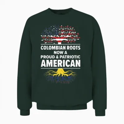 Born Colombian Colombia American Usa Citizenship Unisex Sweatshirt - Forest