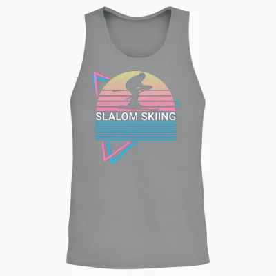 Slalom Skiing Retro Unisex Tank Top - Sport Grey
