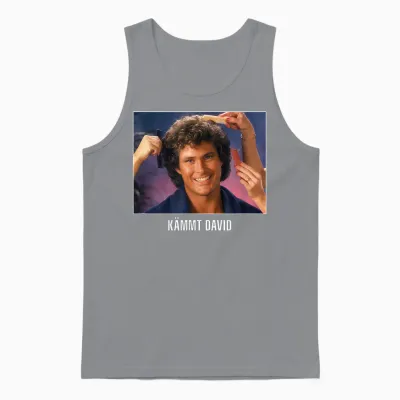 Kämmt David 80s Retro Vintage Tv Kitt Star Camp Funny Fun Unisex Tank Top - Sport Grey