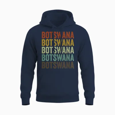 Botswana Retro Vintage Unisex Hoodie - Navy