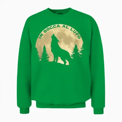 In Bocca Al Lupo Symbole Italien Idiome Bonne Chance Unisex Sweatshirt - Irish Green