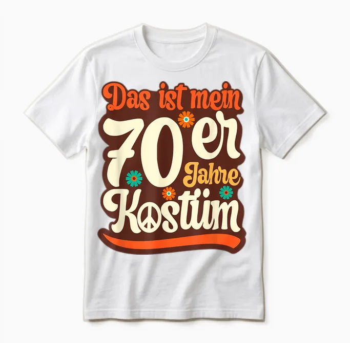 Das Ist Mein 70s Costume Outfit Party Men's, Women's T-Shirt, Black Unisex T-Shirt in White