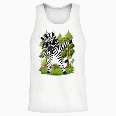 Cute Dabbing Zebra Clothes Kids Toddler Boys Animal Print Unisex Tank Top - White