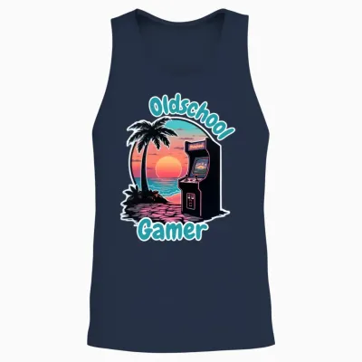 Retro Games Oldschool Gamer Unisex Tank Top - Navy
