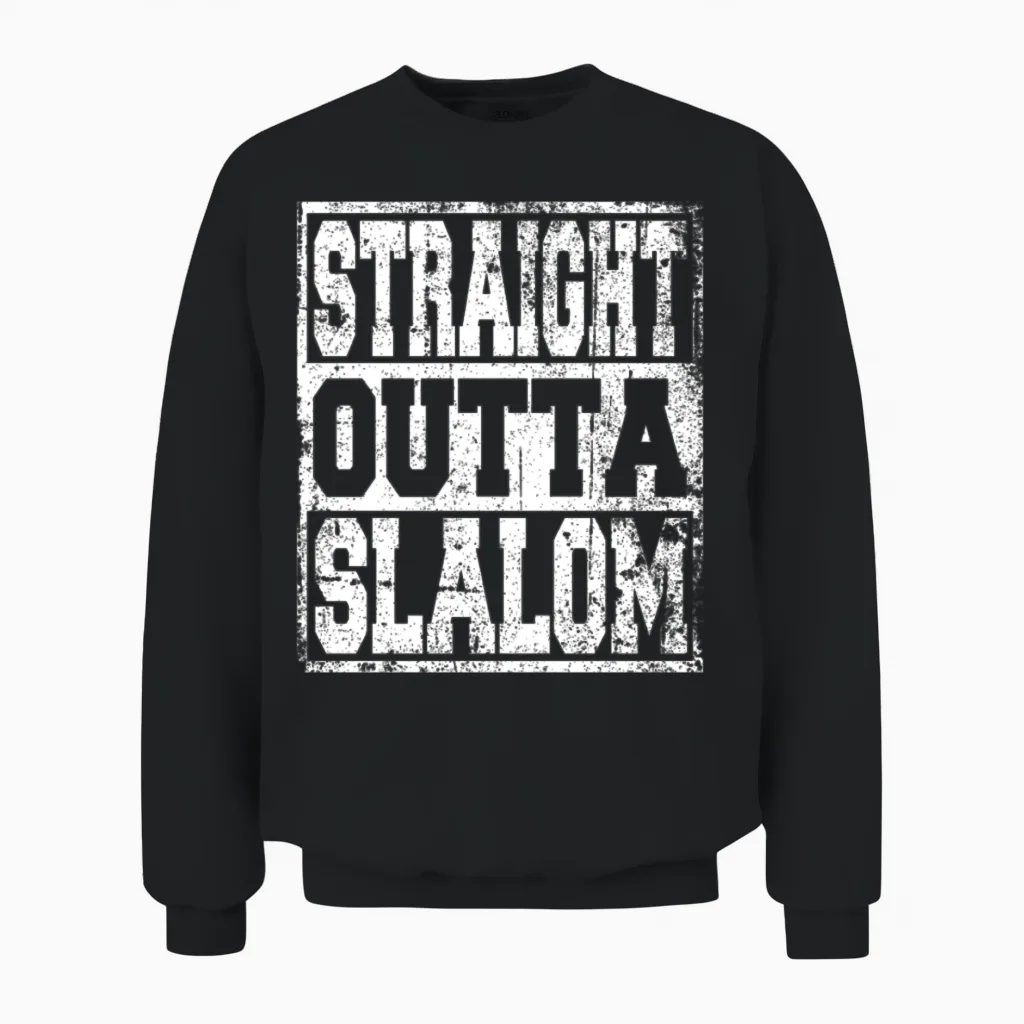 Slalom Saying Funny Unisex Sweatshirt in Black