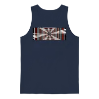 Tesla Plaid Logo Unisex Tank Top - Navy – 1