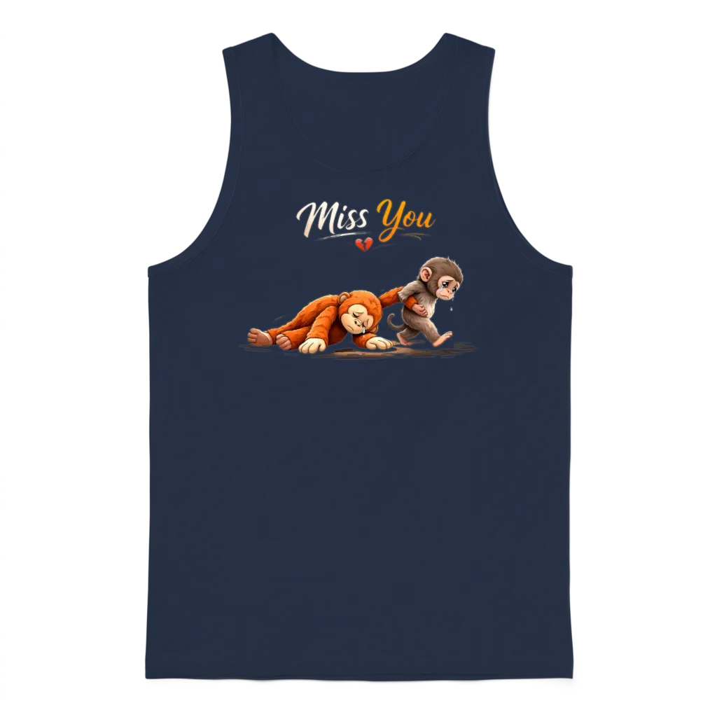 Punch the Monkey Unisex Tank Top - Navy