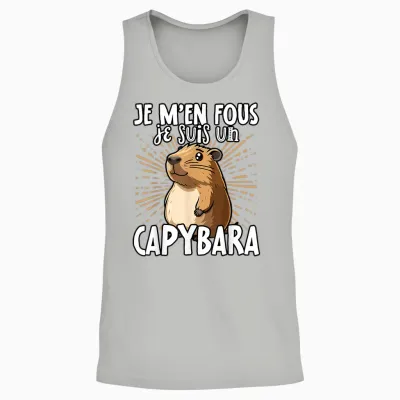 Je M'en Fous Je Suis Un Capybara - Sweet Capybara T-Shirt, Black, S Unisex Tank Top - Ash