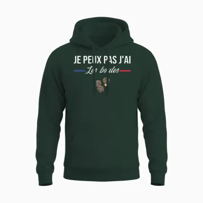 Je Peux Pas J'ai Les Boules Boccia Boule Pétanque Funny T-Shirt, Black, S Unisex Hoodie - Forest