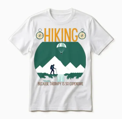 Hiking Is Better Than a Therapy Session Unisex T-Shirt - White