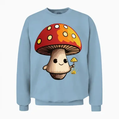 Funny Mushroom Unisex Sweatshirt - Light Blue