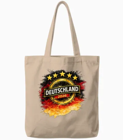 Deutschland 2026 Fünfter Stern Fanmotiv Tote Bags - Natural