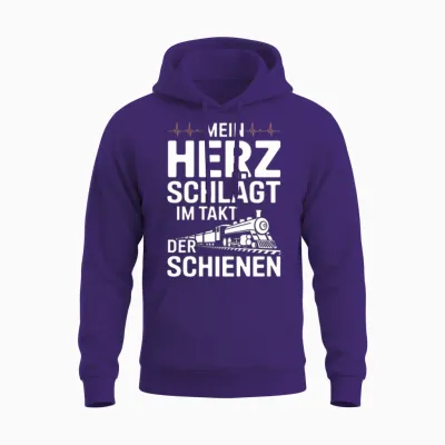 Mein Herz Schlägt Im Takt Der Schienen Railfan Unisex Hoodie - Purple